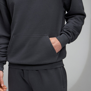 Sudaderas con capucha de algodón 100% de alta calidad con cremallera completa para hombre, color sólido, logotipo impreso personalizado, sudadera básica de gran tamaño de 500GSM para hombre a la venta - Product Image 5