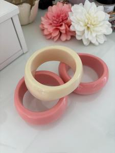 Carline Moda Acero inoxidable Unisex Pulseras de resina epoxi 18K Resina chapada en oro Brazaletes coloridos Joyería para mujeres y hombres - Product Image 4