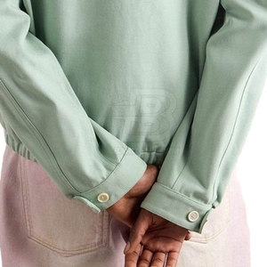 แจ็กเก็ตผ้าฝ้ายทอลายทแยงสำหรับผู้ชายแจ็คเก็ตผ้าฝ้ายทอลายทแยงระบายอากาศได้ดีพิมพ์โลโก้ได้ตามต้องการ - Product Image 5