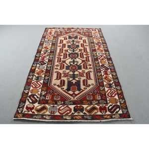 Tapis vintage 4,3x7,1 pi (132x216 cm), tapis turc oriental rouge - Product Image 1