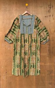 Femmes été bohème Hippie Midi Mini robe décontracté coton avec col profond bloc imprimé chaîne naturelle plus proche pour les mariages filles - Product Image 6