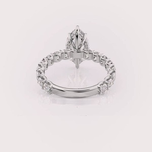 IGI Certified Marquise Cut Lab Grown Diamond Engagement & Wedding <b>Ring</b> Solid 925 Sterling Silver Bridal <b>Ring</b> - Product Image 5