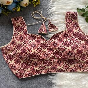 รูปแบบสไตล์เสื้อคอวีที่ทันสมัยเสื้อสามารถใช้ในเสื้อส่าหรีและเสื้อลาเฮงเปิดหลังพร้อมโทนสีเพื่อโทนสี - Product Image 1