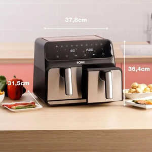 Freidora de Aire Eléctrica Solac FA1520 de 1700 W, 8 L, Acero Inoxidable, Diseño Cuadrado Moderno, Control Digital, Sin Aceite, Saludable, Negra - Product Image 2