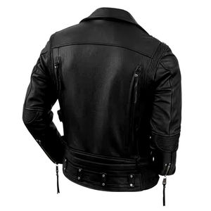 Chaqueta de Motocicleta para Hombre, Elegante, Protectora, Ajustable, de Cuero Genuino, de Alta Calidad, para Invierno, Envío Frontal - Product Image 2