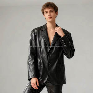 เสื้อแจ็คเก็ตหนังแบบยูนิเซ็กซ์ สวมใส่สบายสำหรับฤดูหนาว คอทรงโอ ปิดด้วยซิป ความยาวปกติ มีโลโก้ที่อก ผ้าถักน้ำหนัก 220 กรัม - Product Image 5