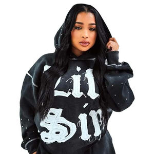 ชุดวิ่งจ๊อกกิ้งลำลองผู้หญิง XS ไซซ์พิเศษโลโก้แบบคร็อปมีฮู้ดแบบวินเทจมีสไตล์วินเทจชุดวอร์มสองชิ้น - Product Image 6