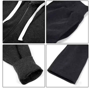 Sudadera con Capucha y Cremallera con Estampado Personalizado, Conjunto Deportivo de Dos Piezas con Forro Polar, 100% Algodón, Unisex - Product Image 4