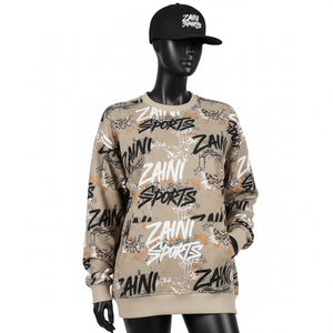 Sudadera de Mujer, Algodón Premium, Poliéster, Felpa, GSM Suave, Beige, Estampado Completo, Logotipo Personalizado, Transpirable - Product Image 6