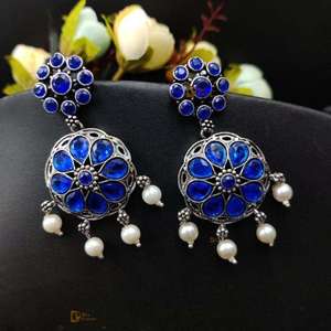 Diseñador de forma redonda Dangler Stud Pendiente Regalo para ropa de fiesta informal Producto a granel hecho a mano - Product Image 5