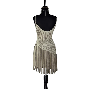 Robe de cocktail courte pour femmes élégantes, perles brodées en maille de poly, perles antistatiques pour les soirées à l'avant incluses - Product Image 2