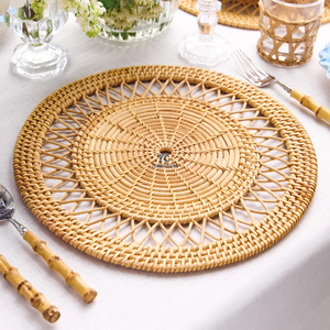 Manufacture Natural Round <b>Woven</b> Placemats Rattan Bowl Mats and Pad Handmade Placemats High Quality - Product Image 6