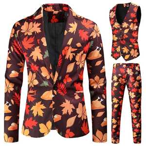 Ropa de fiesta con estampado Floral de primera calidad, vestido de 3 piezas, traje de negocios, chaqueta de boda, pantalón, graduación, cuello mandarín, trajes de esmoquin - Product Image 3