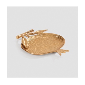 Tazón de Servir de Hierro y Aluminio Pulido en Oro de Último Diseño para Decoración de Mesa de Fiesta Moderna y Lujosa, Forma Redonda, Diseño Martillado - Product Image 2