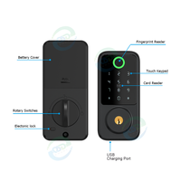 Serrure à pêne dormant automatique à empreintes digitales en aluminium haute sécurité TTlock Tuya APP, pêne électrique numérique NFC, mot de passe sans clé, WiFi intelligent, bois