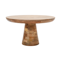 Table basse ronde moderne et robuste en bois de manguier massif finition naturelle espace de salon maison et décoration
