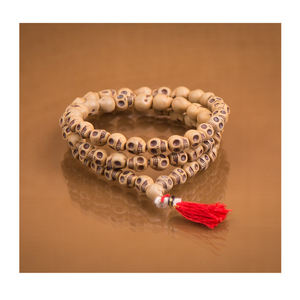 Cuentas de Tulsi Rudraksh Budistas Naturales Indias al por Mayor, Talladas, Ecológicas, de Piedra de Juego, para Jaap Mala - Product Image 3