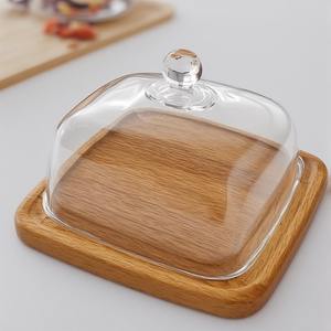 Cúpula de pastel hecha a mano con base de madera pulida y cubierta de vidrio transparente Trabajo artesanal diseñado para cocinas decorativas - Product Image 3