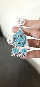 Collier pendentif en diamant bleu moissanite au design de dessin animé, unique, en argent sterling 925 plaqué or 14 carats, style hip-hop, diamant glacé - Product Image 2