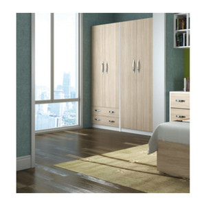 ตู้เสื้อผ้า Linea Modern 2 บานเปิด + 2 ลิ้นชัก 90x52x210 สีโอ๊ล/สีน้ำตาล - Product Image 1