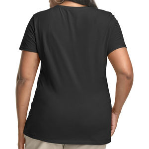 Camisetas Casuales de Verano para Mujer, de Alta Calidad, con Logotipo Personalizado Bordado, Tallas Grandes, Mangas Cortas, Cuello Redondo, 100% Algodón - Product Image 6