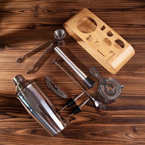 Support à bar en bois élégant, finition cuivre, parfait pour les accessoires à vin et à cocktails, pour bar à domicile, cuisine et bureau, articles de bar en provenance d'Inde. - Product Image 2