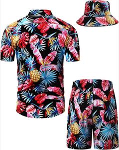 Conjunto de ropa de playa para hombre OEM de 3 piezas: camisa hawaiana, pantalones cortos y sombrero de pescador con estampado floral, ropa de verano transpirable para resort. - Product Image 4