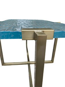 Mesa de cóctel de vidrio con diseño recto Chapa de madera de pino Estilo moderno para dormitorio Sofá Sala de estar - Product Image 4