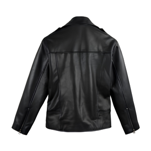 <b>Men's</b> Genuine <b>Leather</b> Casual Zipper Front Logo Black Brown Bomber Motorcycle Biker Vintage Custom Winter Slim OEM XS - Product Image 3