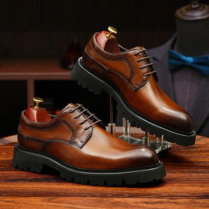 รองเท้าหนังวัวแท้แบบอ็อกซ์ฟอร์ด พร้อมส้นรองรับแรงกระแทกและดีไซน์กันลื่น รองเท้าหนังสำหรับสุภาพบุรุษ - Product Image 2