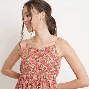 Robe longue imprimée florale indienne faite à la main pour femmes cadeau de mariée d'été élégant 100% coton personnalisé - Product Image 1