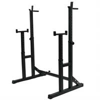 Support de barre de musculation pliable réglable en métal noir pour la musculation, l'entraînement de force et les équipements de fitness EIGFOH
