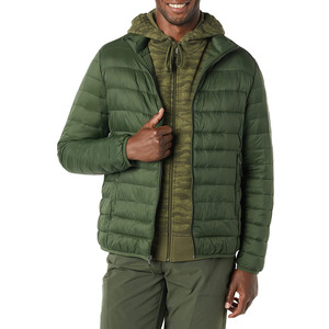 Men's Casual Lightweight Canvas Puffer Jacket Regular Length Stand Collar with Zipper Closure Winter Warm Plain Dyed <b>Bubble</b> <b>Coat</b> - Product Image 3