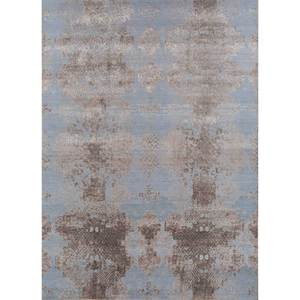 Tapis Kavi bleu noué à la main en laine et soie de bambou, collection Project Error, motif abstrait pour usage domestique Esk-661 - Product Image 1