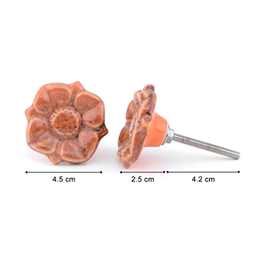 SHUBHAM élégant haute qualité fleur Orange bouton en céramique fabriqué à la main tiroir tirer pour armoires de cuisine commodes amélioration de l'habitat - Product Image 4