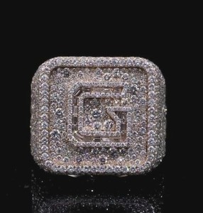 Men's Wear <b>Iced</b> Out 925 Sterling Silver Pave Setting VVS Moissanite Diamond Hip Hop Luxury Statement <b>Ring</b> For Party Wear - Product Image 1