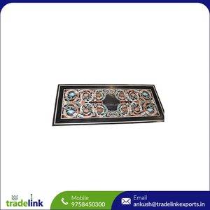 Mesa de comedor de madera con incrustaciones de mármol, juego de diseño de trabajo central para decoración del hogar, mesas de centro hechas a mano, estilo moderno - Product Image 2