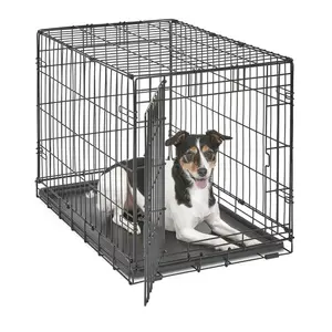 Indoor Outdoor with Single Doors Locks and Lockable Wheels Unique Dog Cage Luxury Dog Crate and Kennels for Large Dogs