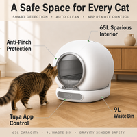 Bac à litière pour chat automatique rond, autonettoyant, fermé, électrique, avec capteur intelligent, application, OEM, vente en gros