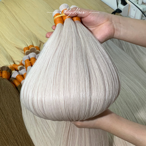 Perruque à cuticules alignées, MOQ Premium, cheveux humains vietnamiens 100% disponibles en vrac, cheveux vietnamiens crépus argentés, prix d'usine, vente en gros - Product Image 1