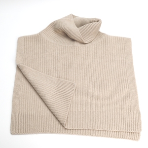 Calentador de cuello y pecho de Cachemira mongol en beige orgánico y marrón Fasionable - Product Image 1