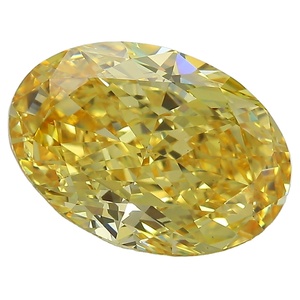 Avina Jewels 6 Karat Ovaler Labor-Gezüchteter Laser-Gebohrter Fancy Vivid Yellow Diamant IGI-Zertifiziert OMN-Y1153 für Schmuckherstellung - Product Image 1