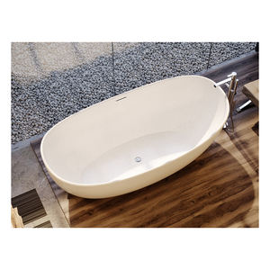 Bañera independiente de interior tradicional de 1,8 m de alta calidad, escurridor de cuenco de mármol blanco, baño de piedra Natural para uso doméstico - Product Image 6