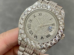 Montre mécanique de luxe 2024 de 41 mm avec cadran en moissanite, chronographe automatique, grand cadran, élégante, en acier inoxydable ou en cuir - Product Image 5