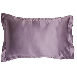 Solid Purple <b>Silk</b> Pillowcase Rectangle Envelop Closure Anti-Wrinkle Ruffle Home Decor Pillowcase for Home And Hotel Use - Product Image 1