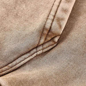 Sudadera con Capucha Corta Vintage de Color Liso, Estilo Desgastado, Bordado, Gruesa, Lavada al Ácido, para Hombre - Product Image 6