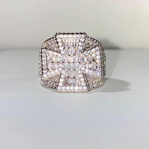 Trendy Collection 925 Sterling <b>Silver</b> Vvs Moissanite Diamond Hip Hop <b>Ring</b> Manufacturer <b>Men</b> Custom Jewelry Iced Out Hip Hop <b>Ring</b> - Product Image 1