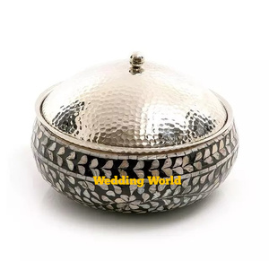 Olla caliente de acero inoxidable con cúpula de madera, calentador de comida de tamaño personalizado hecho a mano, mesa, nuevo servidor de alimentos - Product Image 3