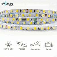 Bande lumineuse LED SMD2835 DC5V 12V 24V, 120 LED, haute luminosité, bande flexible 5mm-12mm PCB blanc chaud pour éclairage intérieur d'armoires