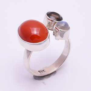 925 argent Sterling femmes mode naturel améthyste citrine soleil pierre anneau à la main femmes mode 925 bijoux exportateur - Product Image 3